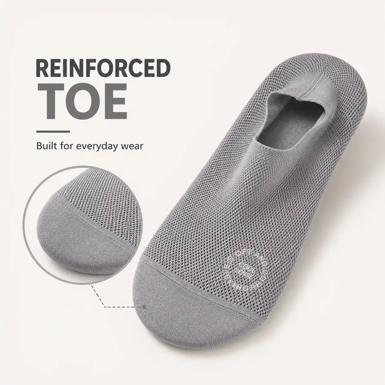 Breathable No-Show Mesh Socks | Anti-Slip Silicone Low Cut Socks | 6-Pair Invisible Grip Socks Pack