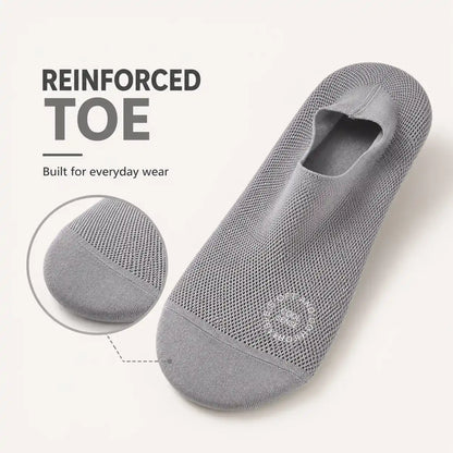 Breathable No-Show Mesh Socks | Anti-Slip Silicone Low Cut Socks | 6-Pair Invisible Grip Socks Pack
