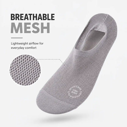Breathable No-Show Mesh Socks | Anti-Slip Silicone Low Cut Socks | 6-Pair Invisible Grip Socks Pack