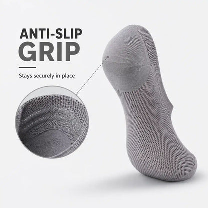 Breathable No-Show Mesh Socks | Anti-Slip Silicone Low Cut Socks | 6-Pair Invisible Grip Socks Pack